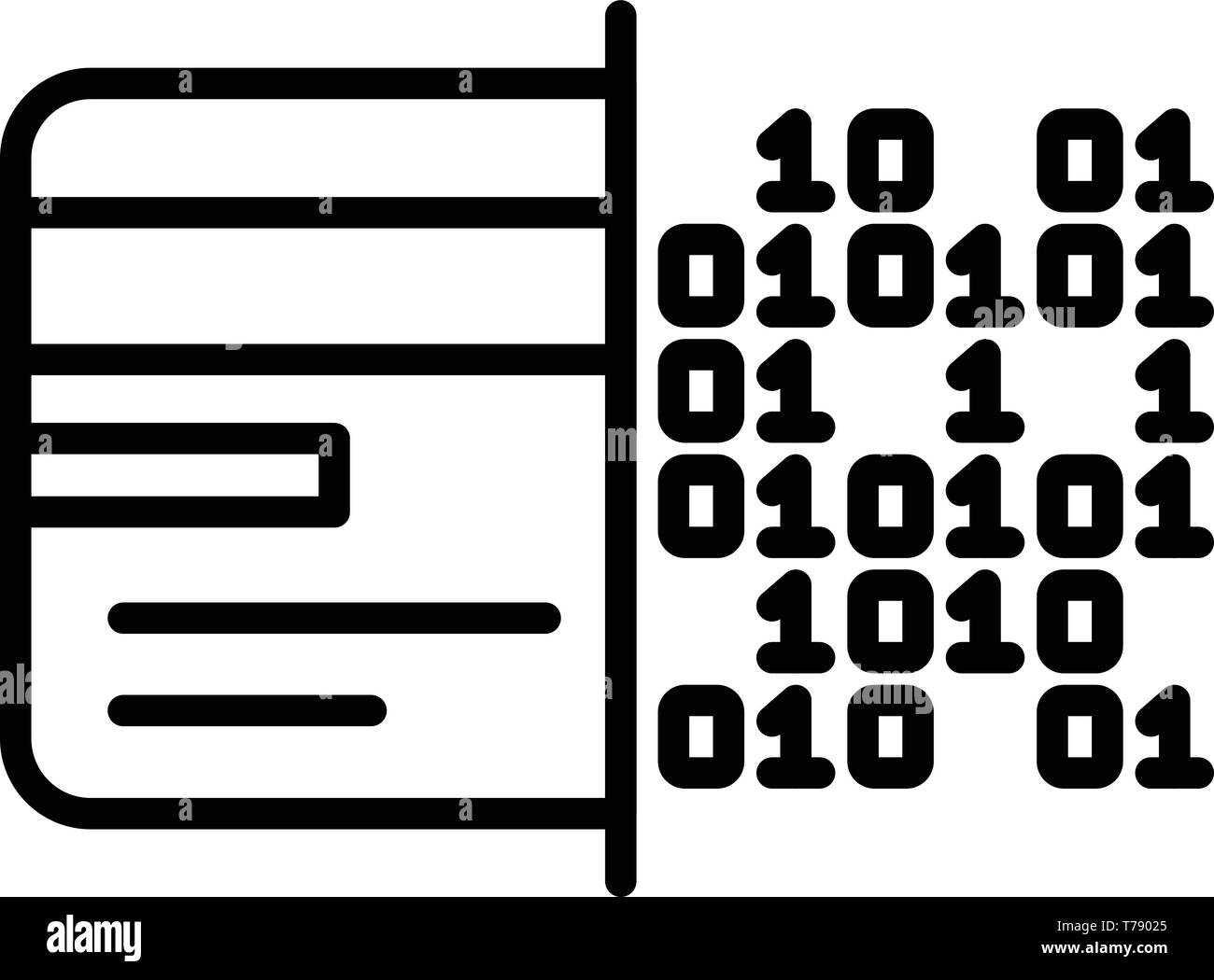 Codice dannoso sul disco rigido, l'icona di stile di contorno Illustrazione Vettoriale