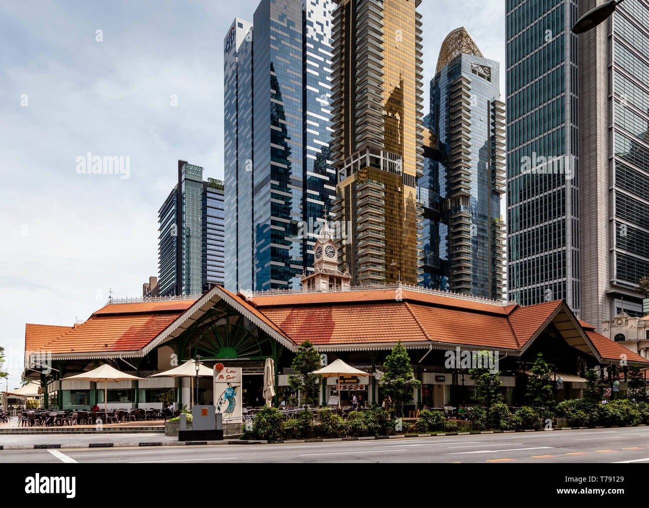 Lau Pa Sat Festival Market, Singapore, Sud-est asiatico Foto Stock