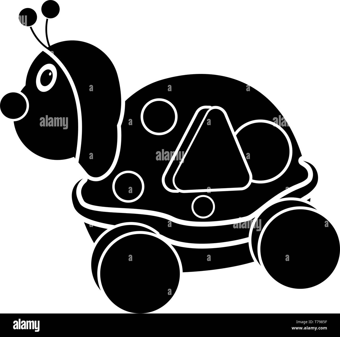 Isolato coccinella in legno a forma di giocattolo auto Illustrazione Vettoriale