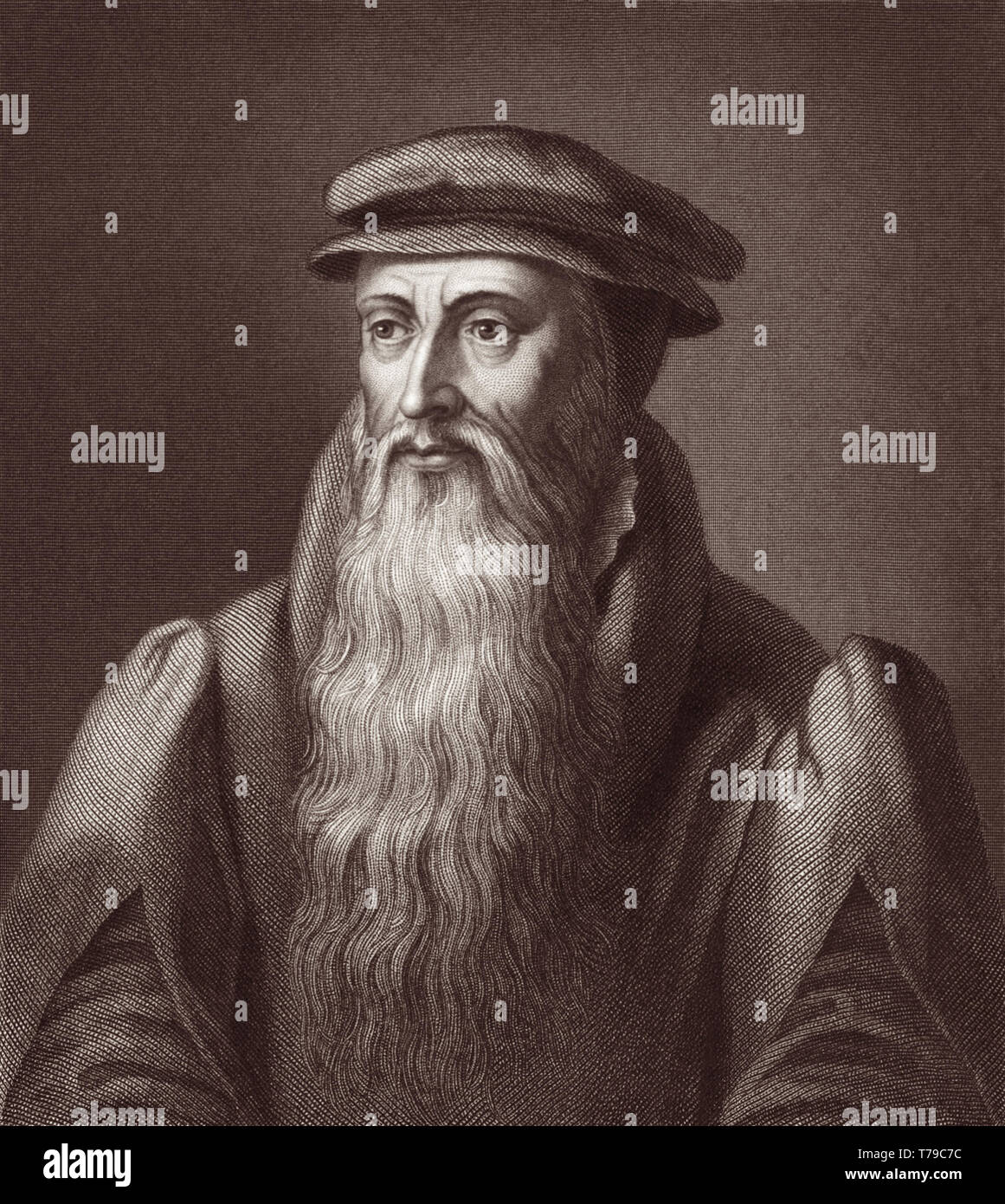 John Knox (C1513-1572) era un ministro scozzese, teologo e scrittore che era un leader della Riforma in Scozia ed è stato il fondatore della Chiesa Presbiteriana di Scozia. Foto Stock