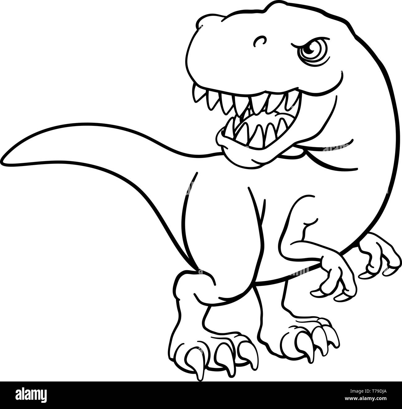 T Tyrannosaurus Rex dinosauro personaggio dei fumetti Illustrazione Vettoriale