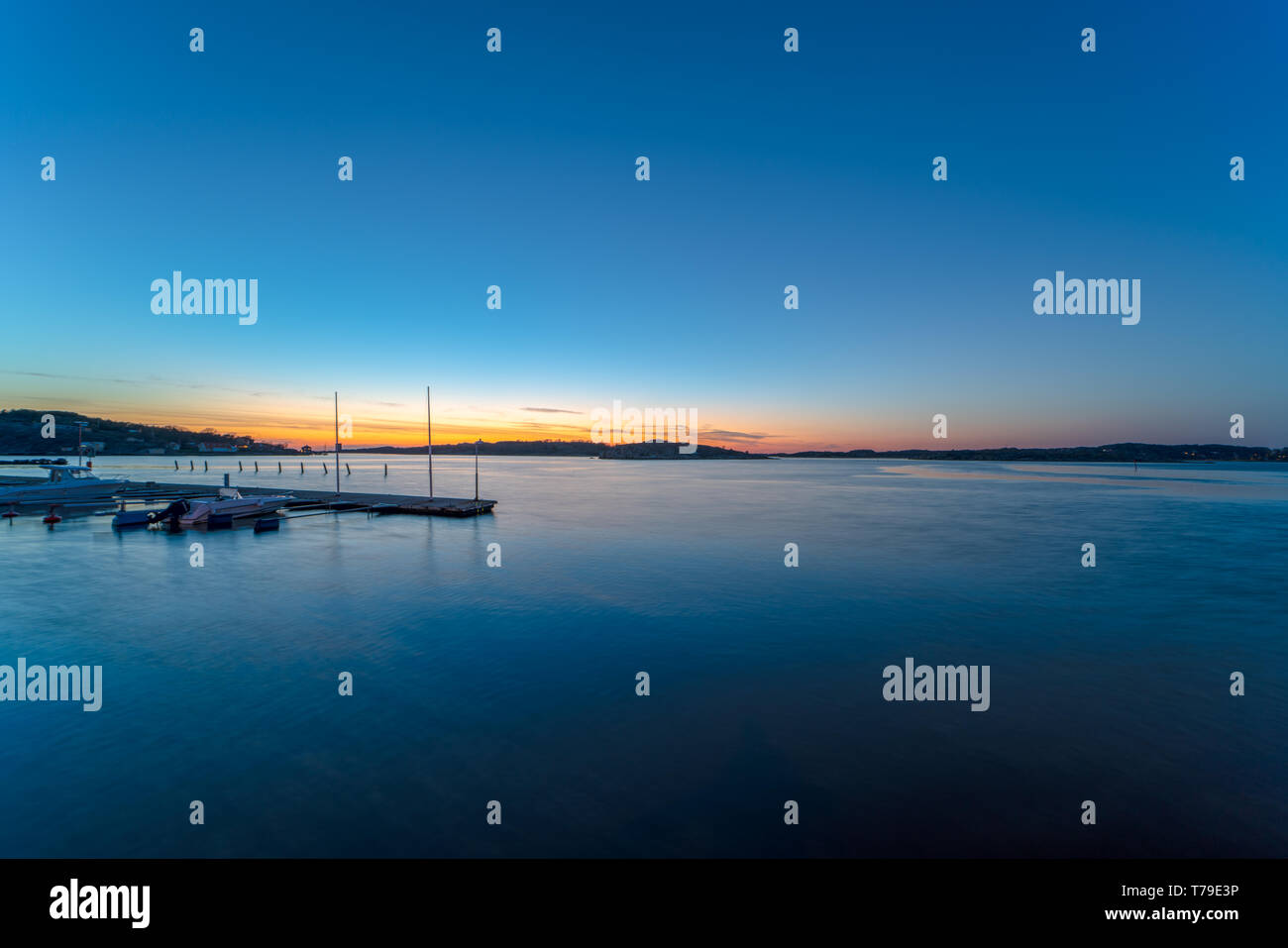 Isola di Styrso valutazione porto di notte a Göteborg Foto Stock