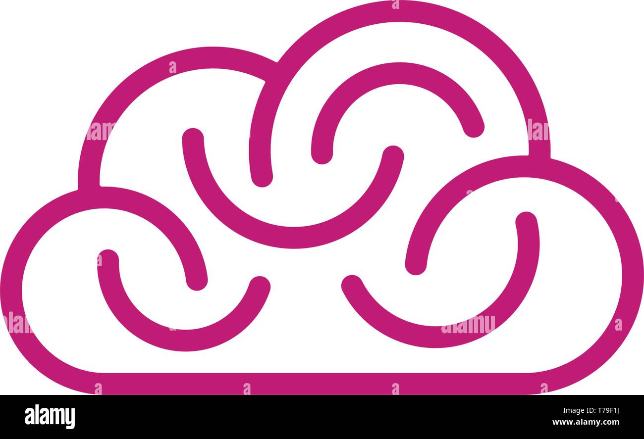 A forma di nuvola di cervello su sfondo bianco. Idea creativa icona. Illustrazione Vettoriale