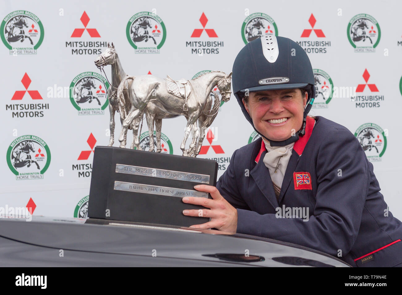 Piggy francese in occasione della cerimonia di premiazione del 2019 Mitsubishi Motors Badminton Horse Trials Foto Stock