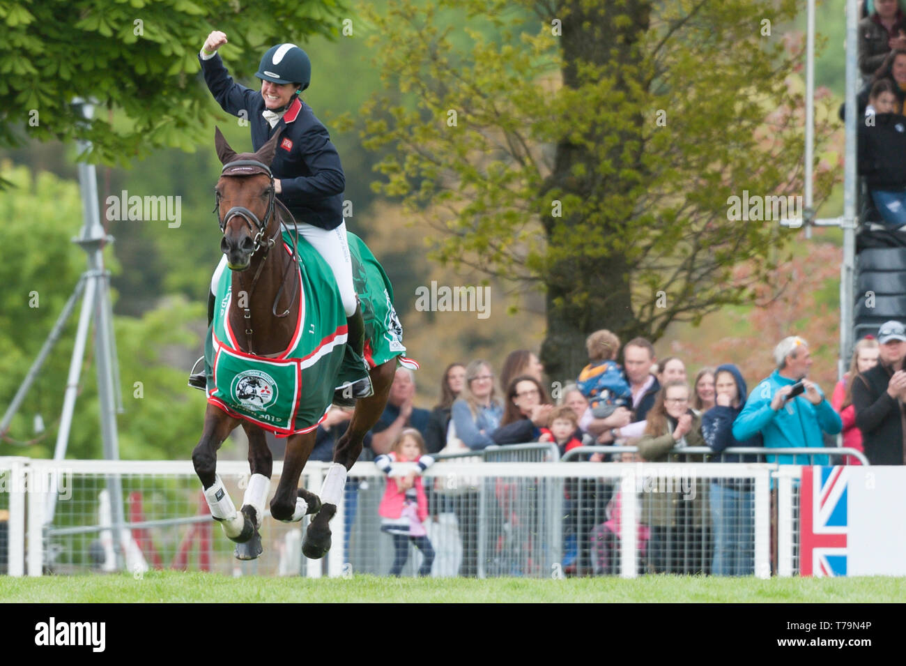 Piggy francese in occasione della cerimonia di premiazione del 2019 Mitsubishi Motors Badminton Horse Trials Foto Stock