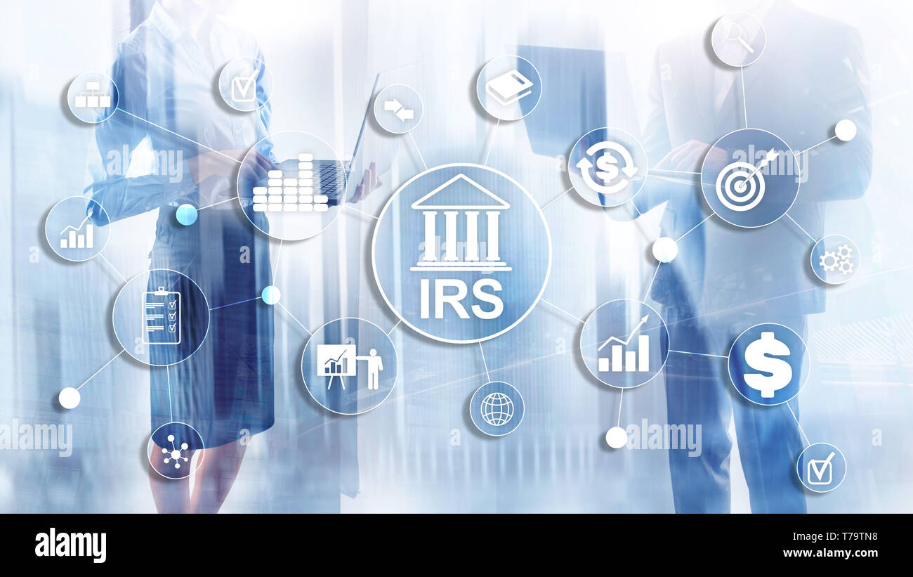Internal Revenue Service. IRS Ministero delle Finanze. Abstract background aziendale. Foto Stock