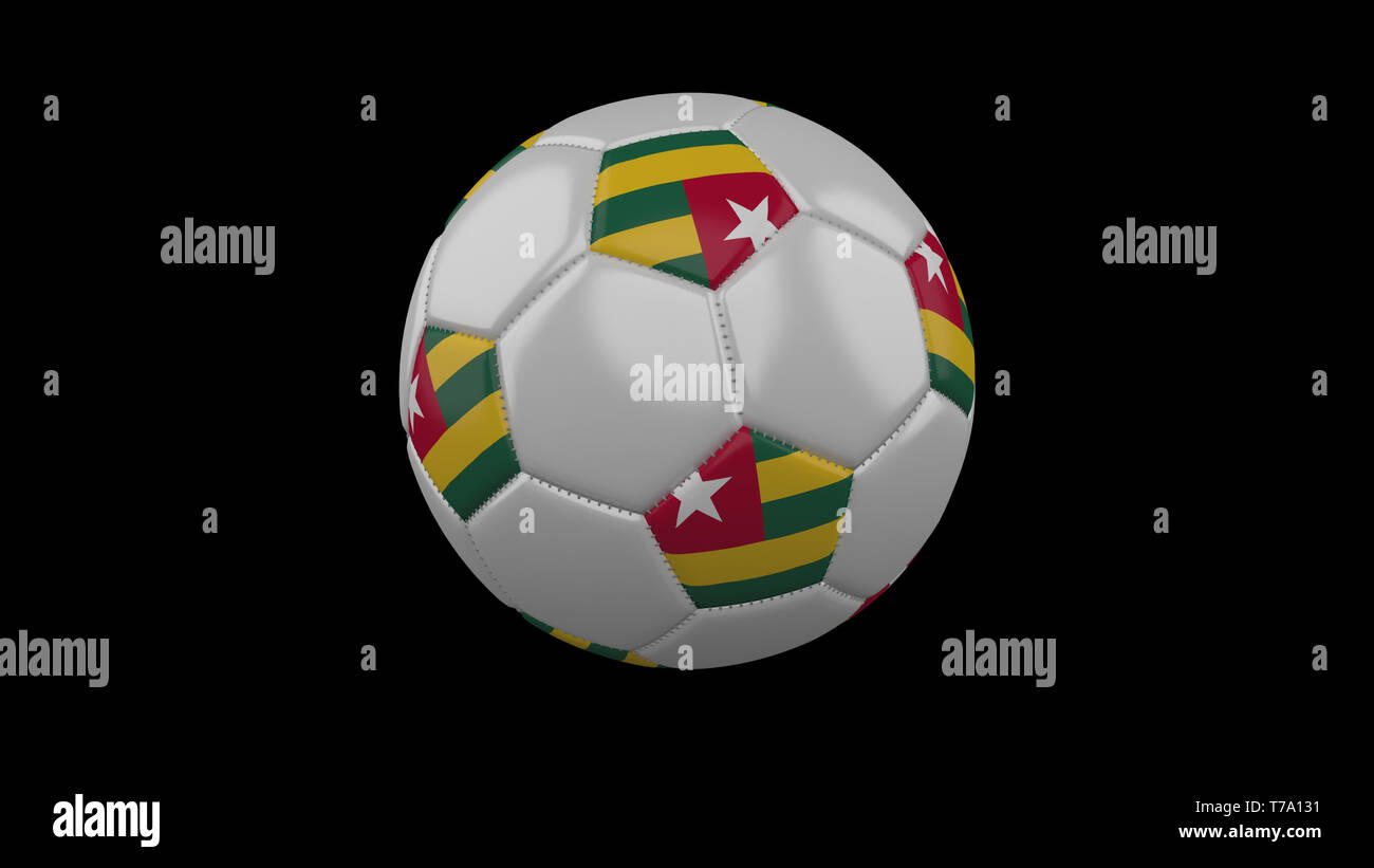Pallone da calcio con bandiera Repubblica Togolese, rendering 3d calcio Foto Stock