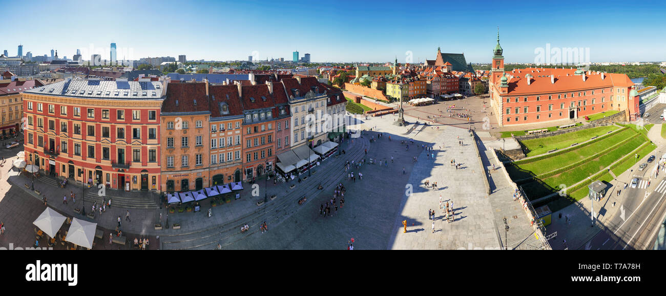 Panorama di Varsavia old town Foto Stock
