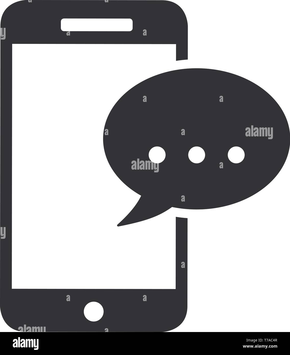 Smartphone o telefono messaggio ricezione icona simbolo illustrazione vettoriale Illustrazione Vettoriale