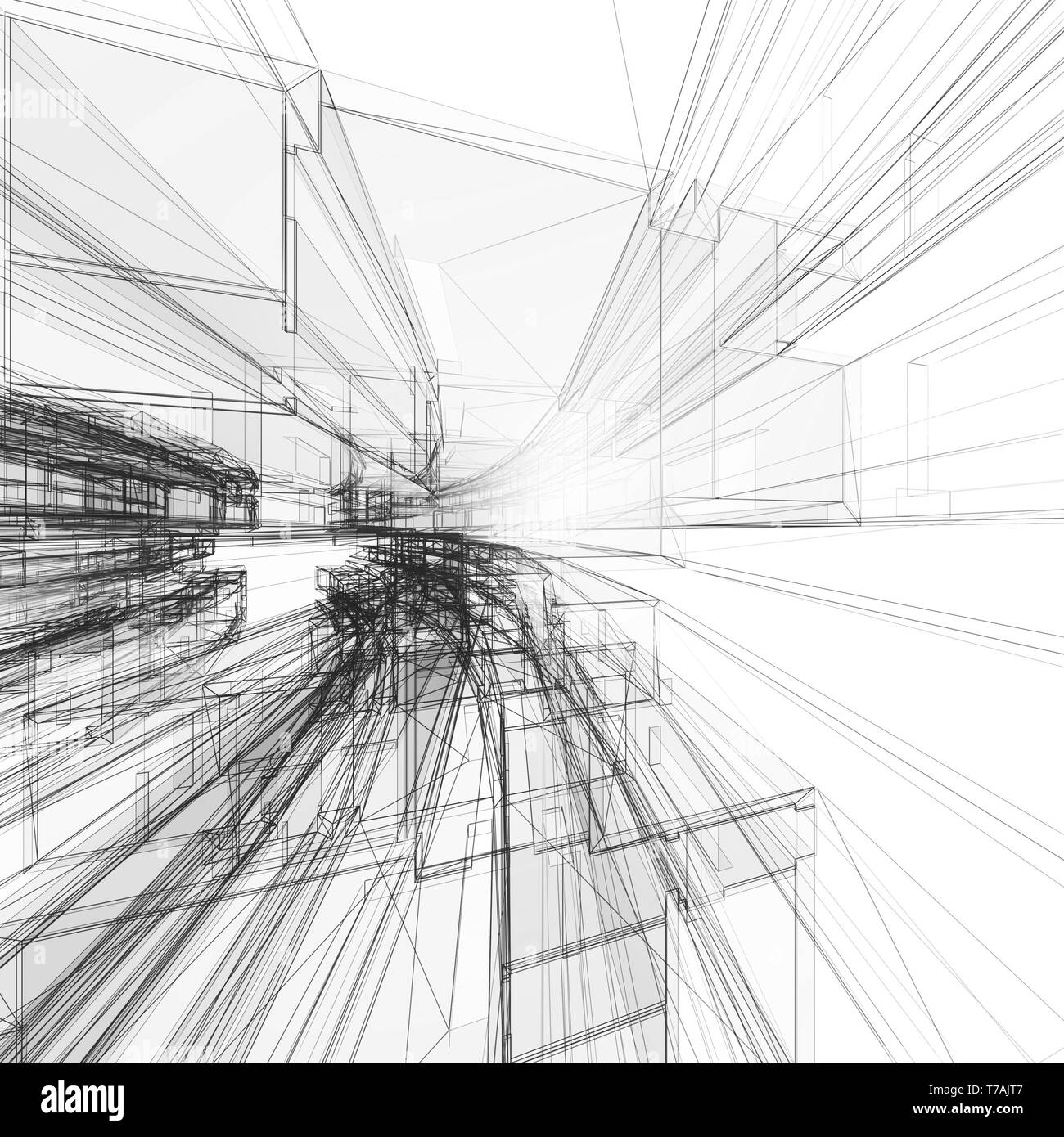 Abstract architettura background rendering 3D Foto Stock