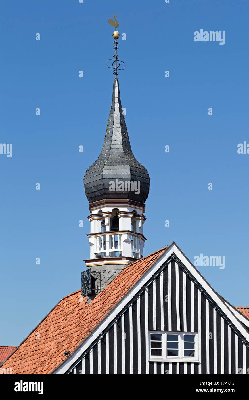 Cupola a cipolla, casa degli artisti, Hooksiel, Wangerland, Bassa Sassonia, Germania Foto Stock
