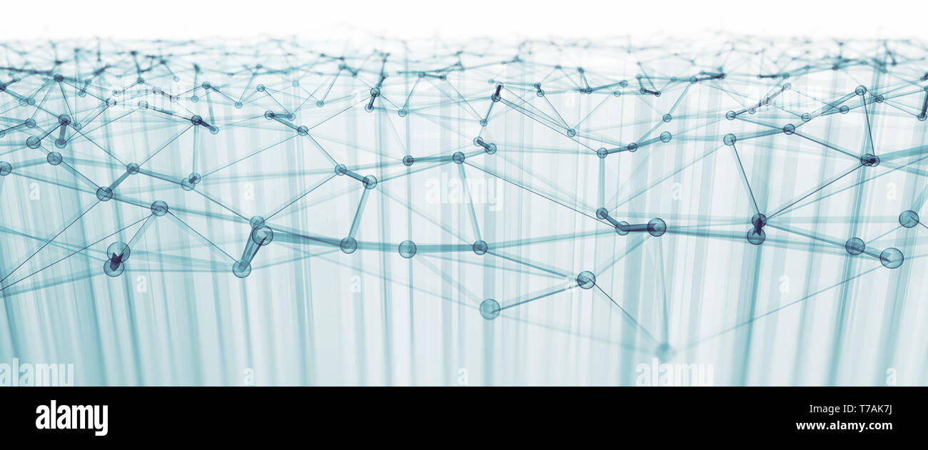 Triangoli di moderna tecnologia di connessione sullo sfondo Foto Stock