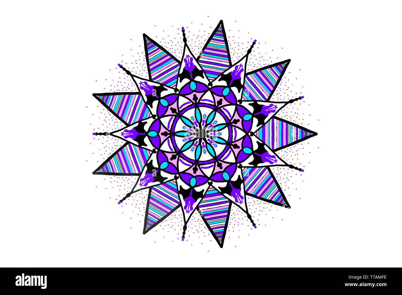 Modello di cerchio laccio per tessuto, illustrazione colorata concept Foto Stock