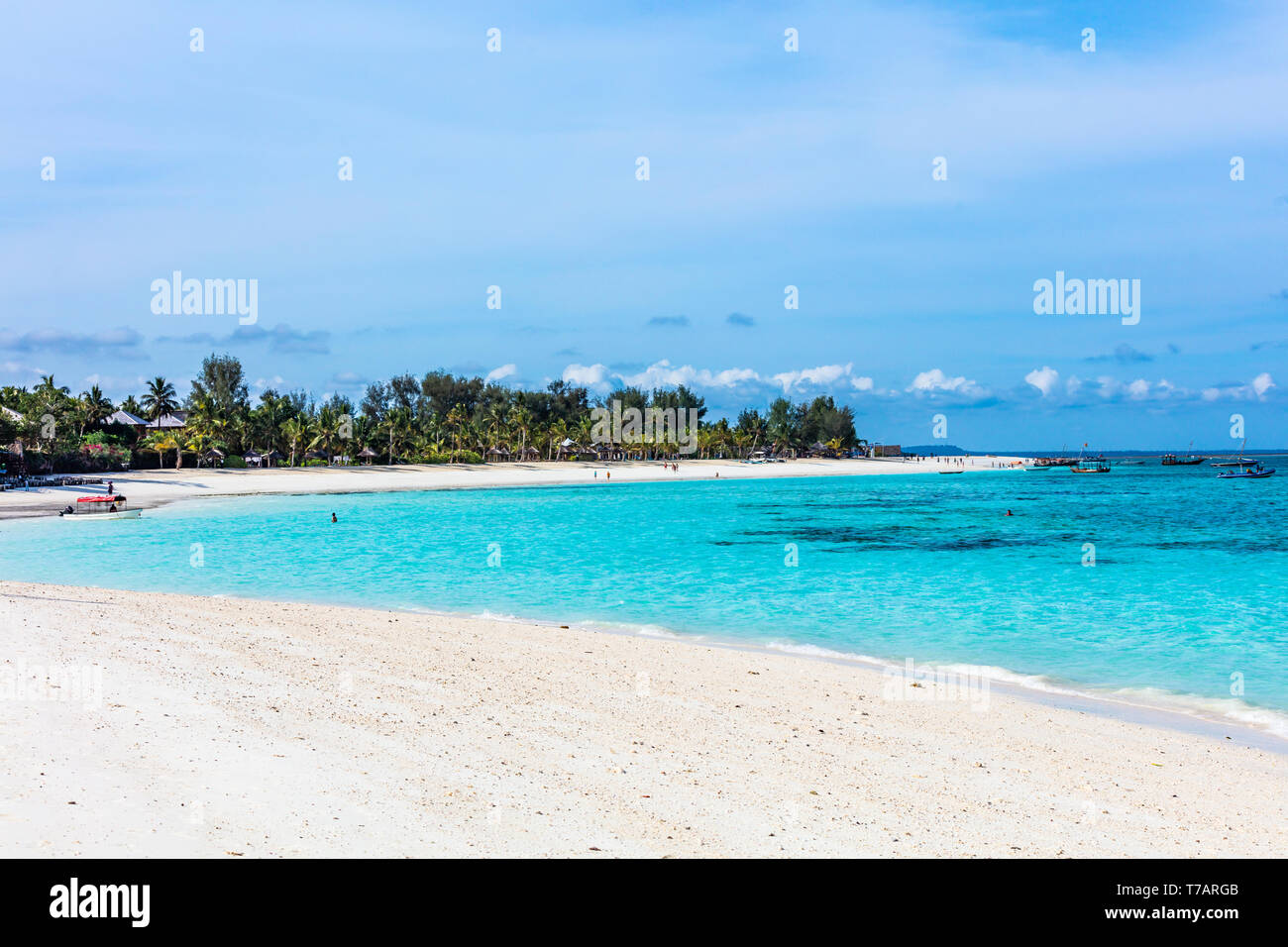 La spiaggia di Kendwa in Unguja aka isola di Zanzibar Tanzania Africa orientale Foto Stock