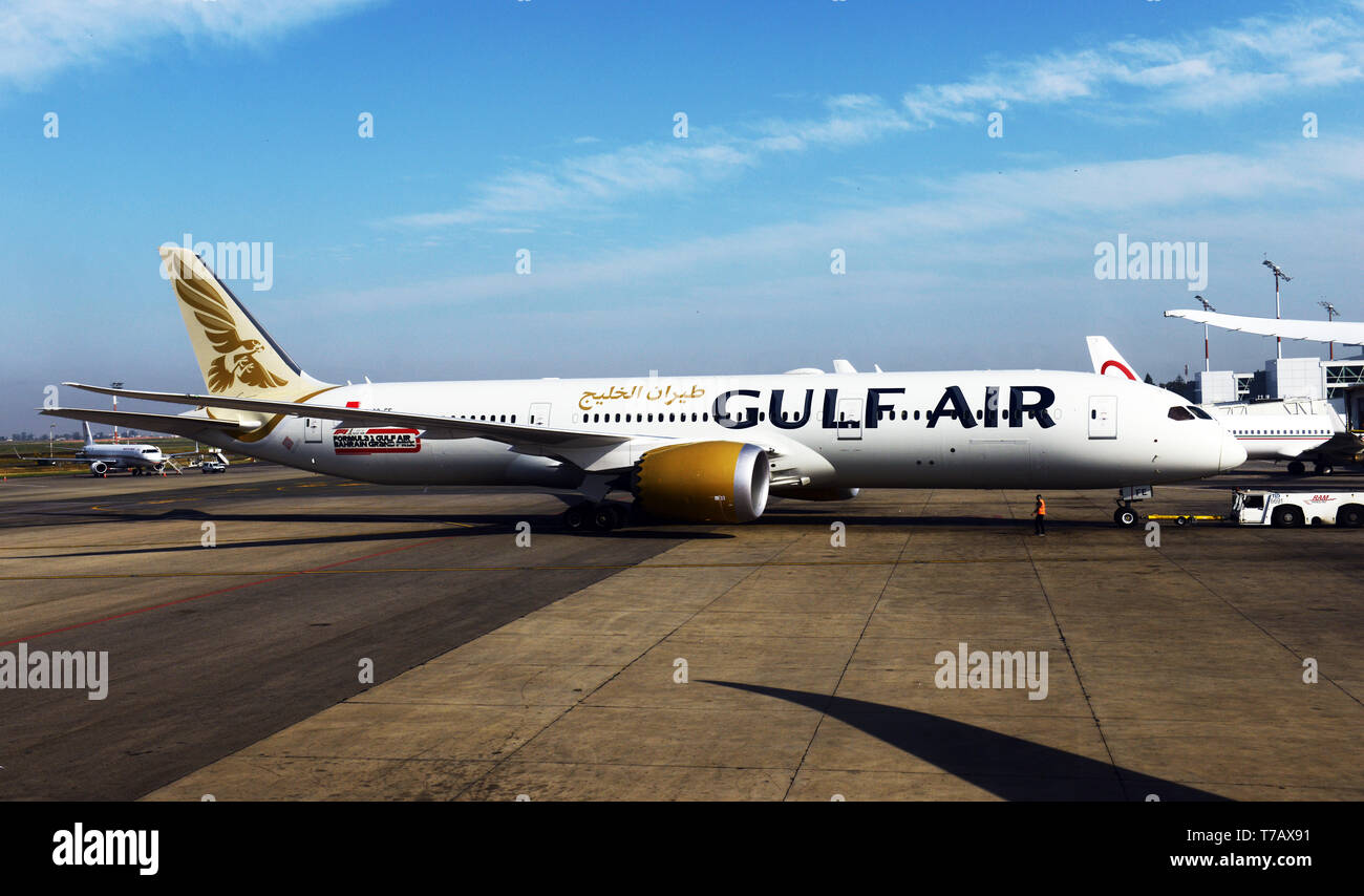 Un Golfo aria in aereo di Casablanca aeroporto. Foto Stock