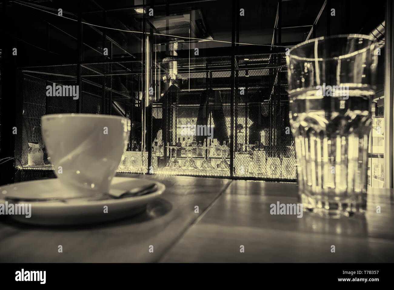 Interno del coffee bar, tono vintage Foto Stock
