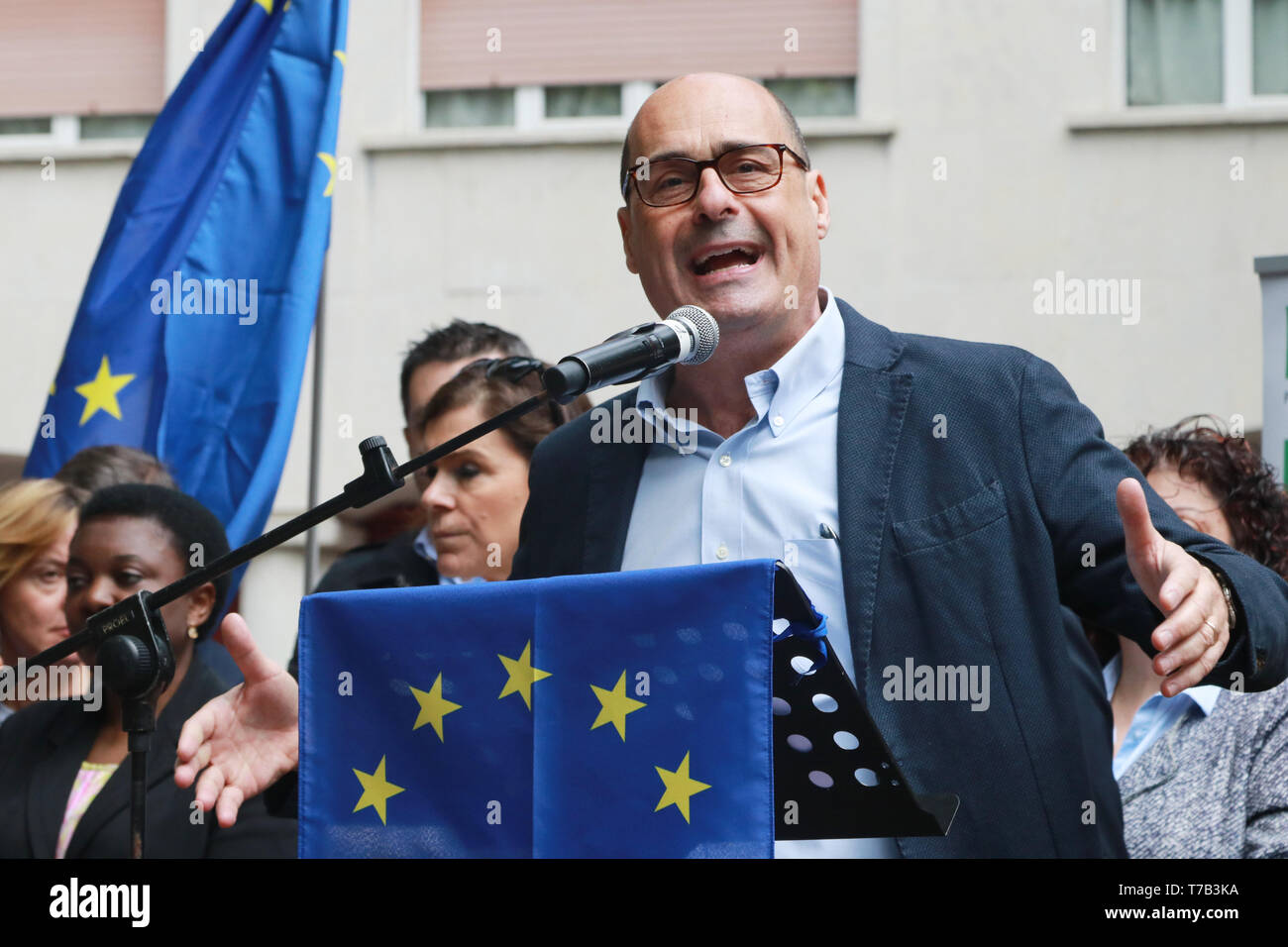 Nicola Zingaretti - MODENA - Italia, 4 maggio 2019: Nicola Zingaretti PD segretario, pubblica conferenza politico del partito democratico Foto Stock