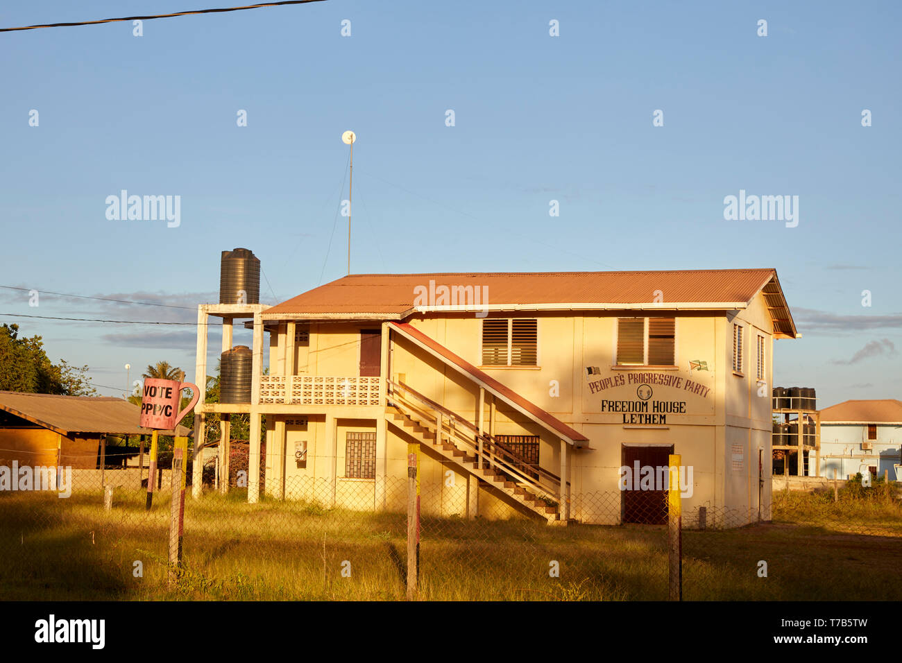 Libertà Casa del popolo partito progressista in Lethem Guyana America del Sud Foto Stock