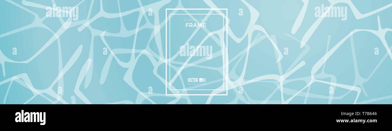 Sfondo del vettore d'estate e il mare calmo, acqua e riflessioni. Cornice personalizzabile Illustrazione Vettoriale