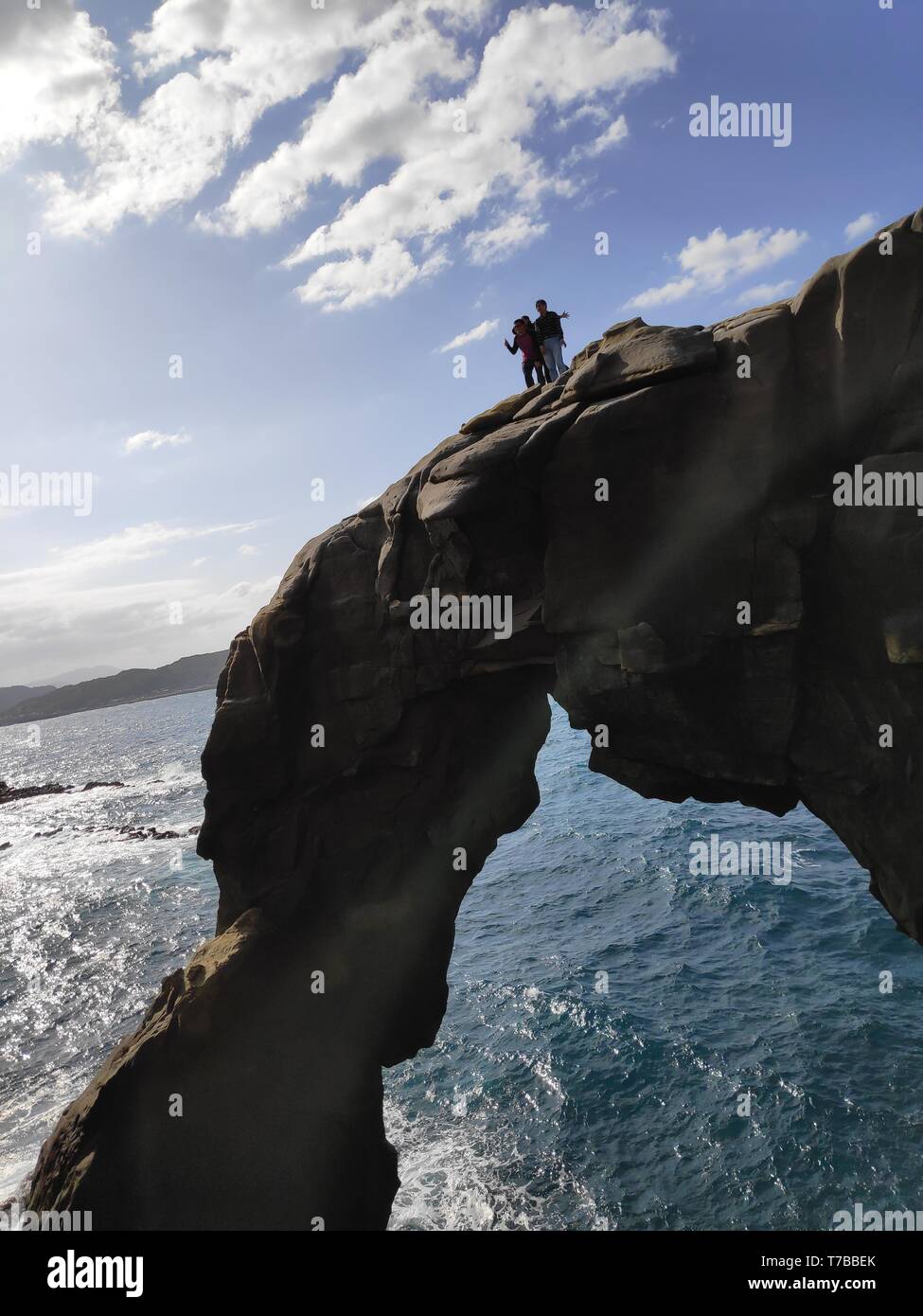 Nuovo Taiepi City, Taiwan - 3 Maggio 2019 : La Proboscide Rock presso la costa di Taiwan, Shenao, Nuova Taipei, Taiwan Foto Stock