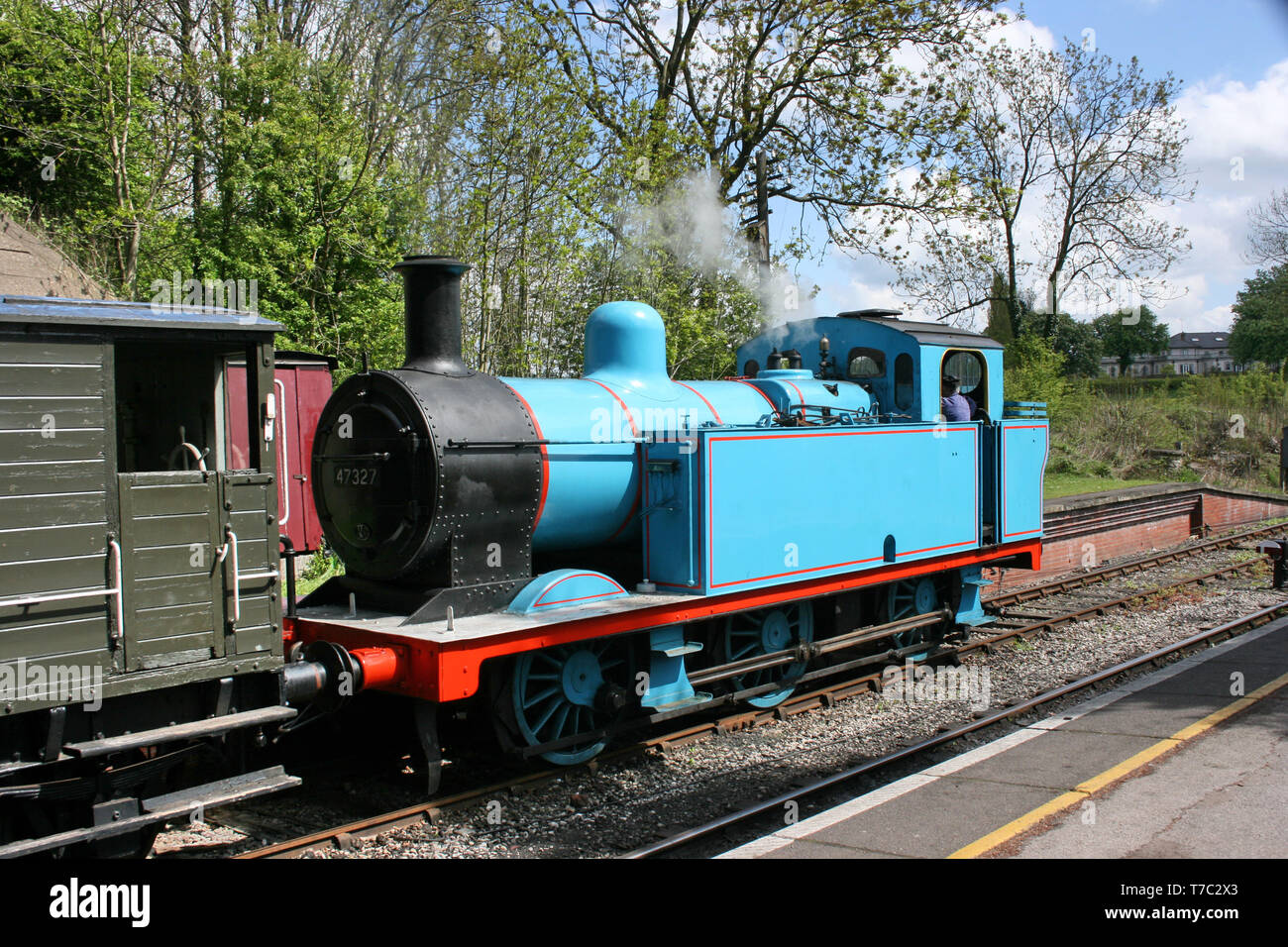 Butterley di Ripley, Derbyshire, Regno Unito, maggio 2010, vista la ferrovia Midland Centro ferroviario del patrimonio Foto Stock