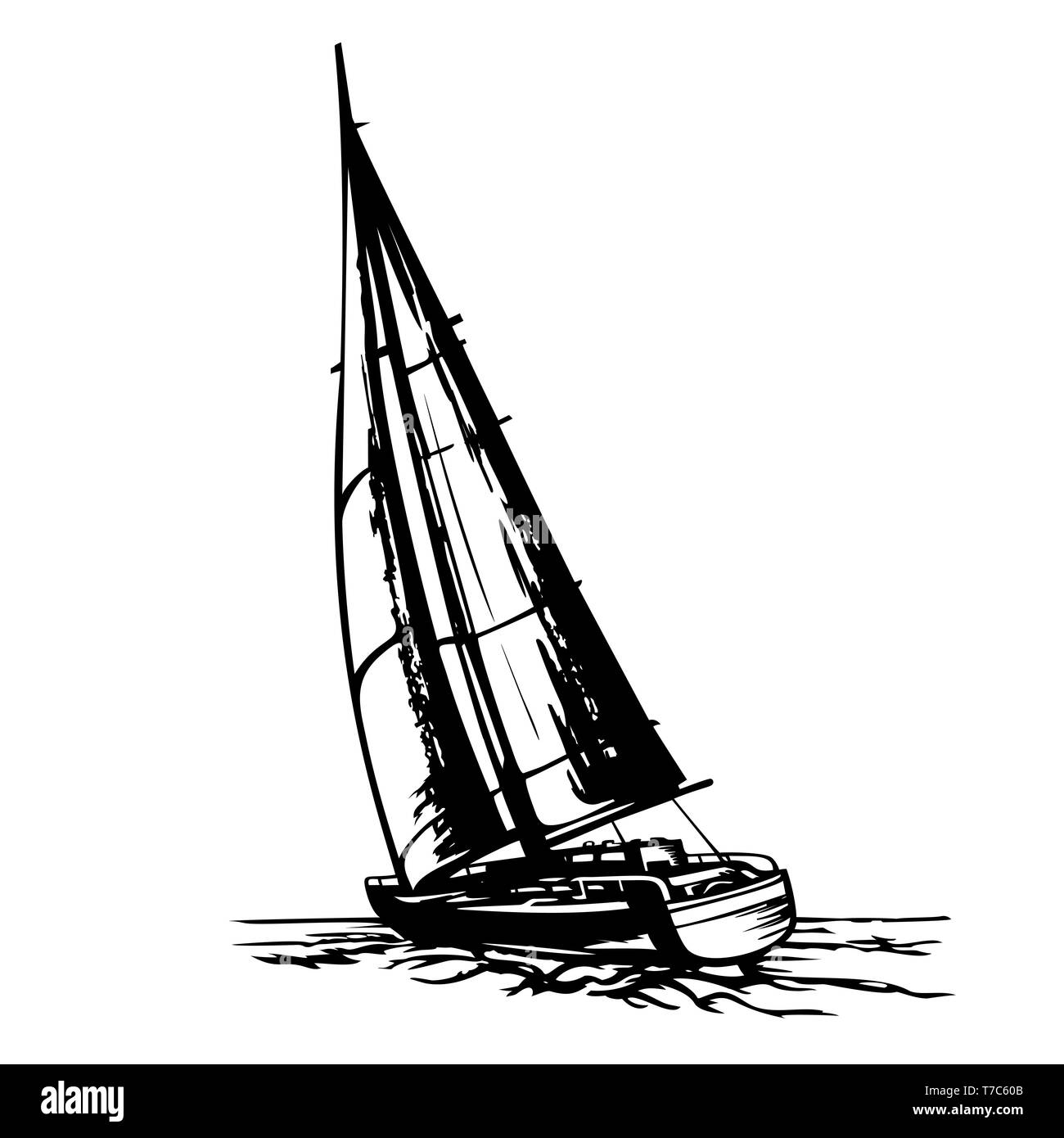 Yacht a vela stilizzata Foto Stock