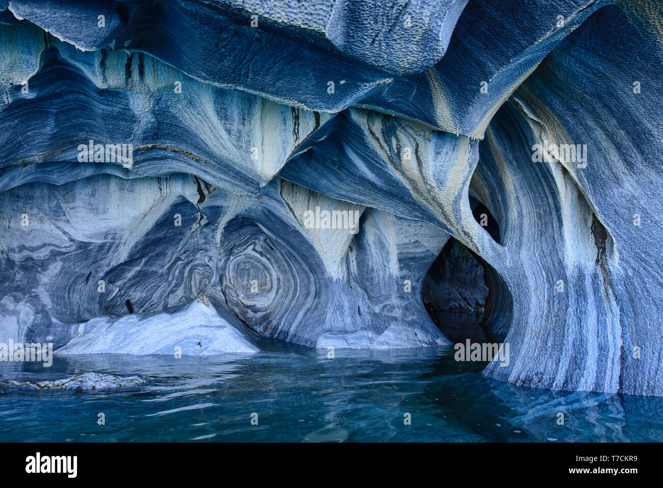 Le cave di marmo (Capilla de Marmol), Rio tranquilo, Aysen, Patagonia, Cile Foto Stock