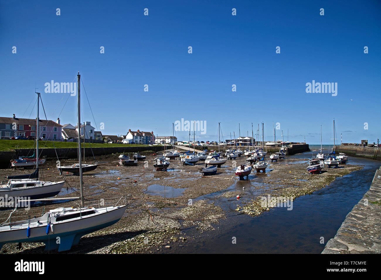 Aberaeron Harbour, Ceredigion, West Wales, Regno Unito Foto Stock