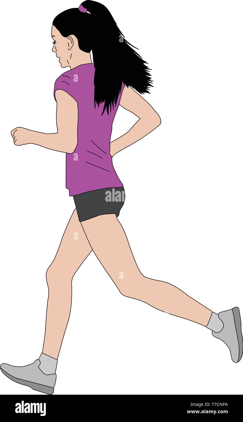 Maratona femminile illustrazione runner - vettore Illustrazione Vettoriale