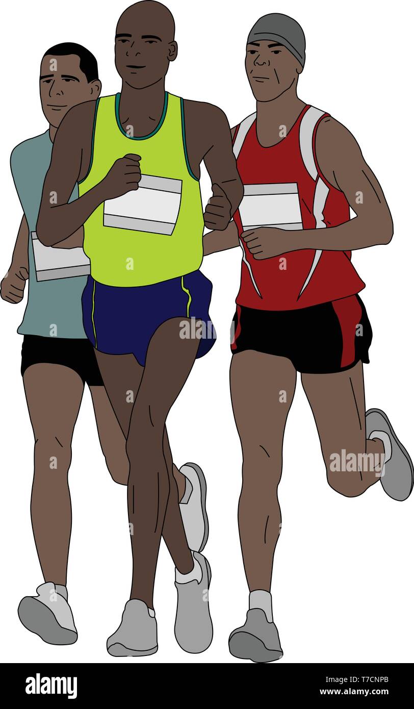 Gruppo di corridori della maratona - illustrazione vettoriale Illustrazione Vettoriale