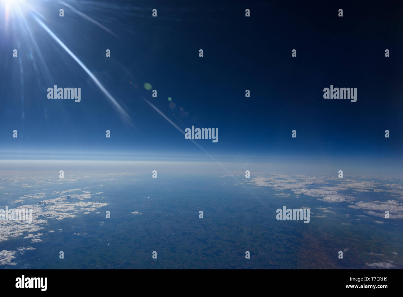 Blue Planet Earth continente Europa vista da alta quota in aereo Foto Stock