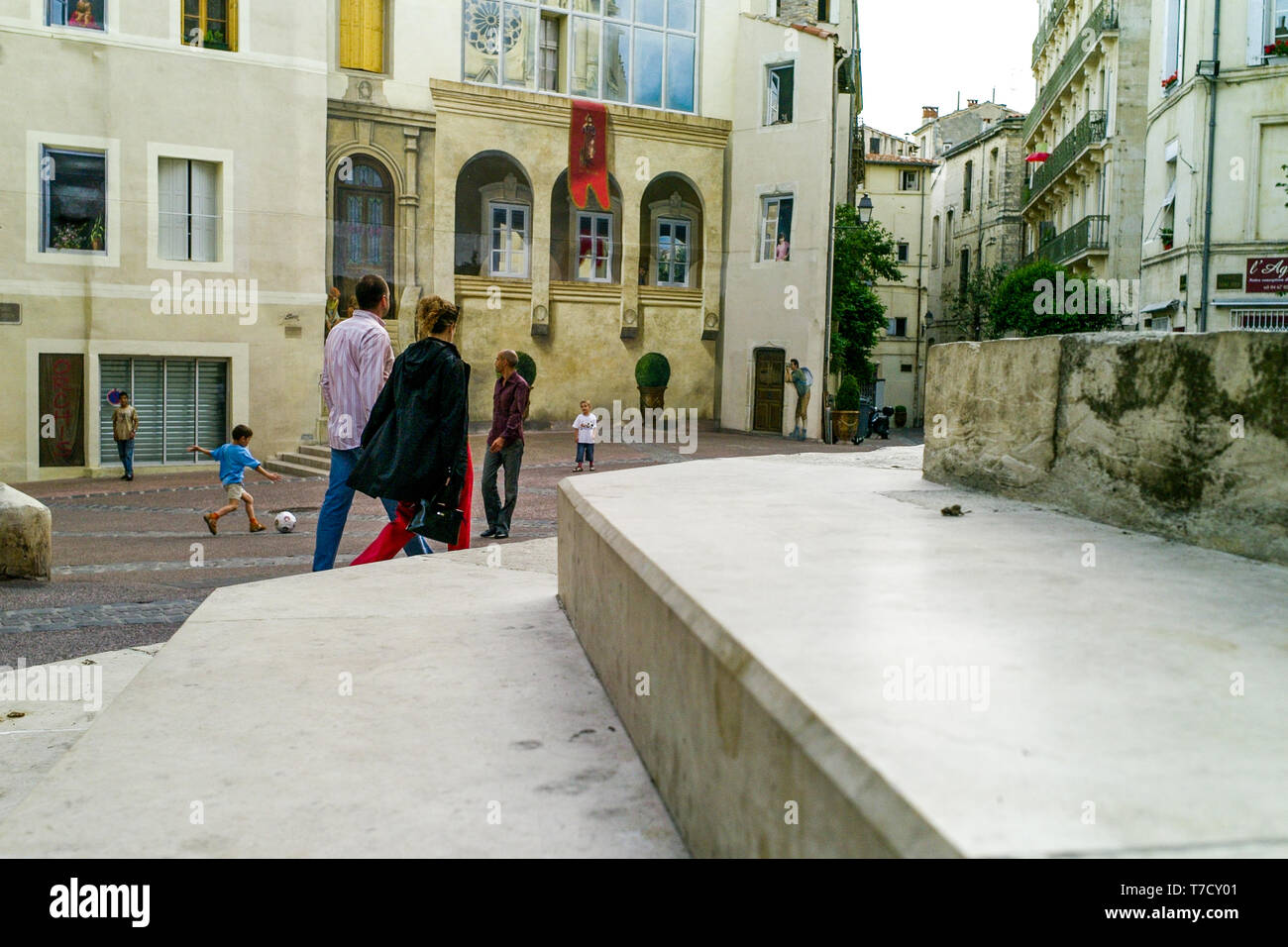 Street view, Montpellier, Aude, Francia Foto Stock