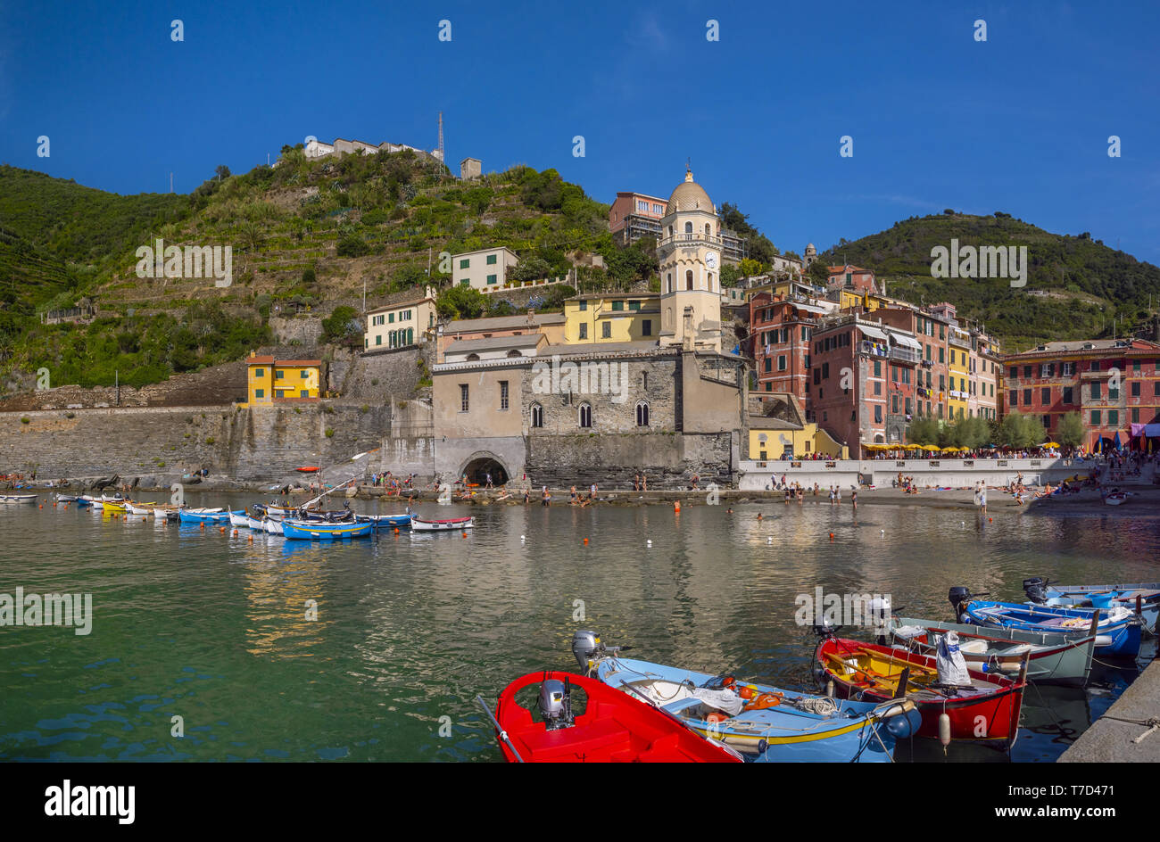 Vernazza, Cinque Terre, Italia Foto Stock