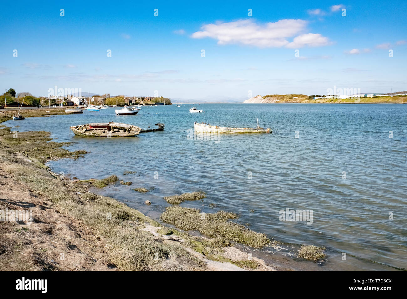 Vista di Walney canale verso Barrow in Furness Foto Stock