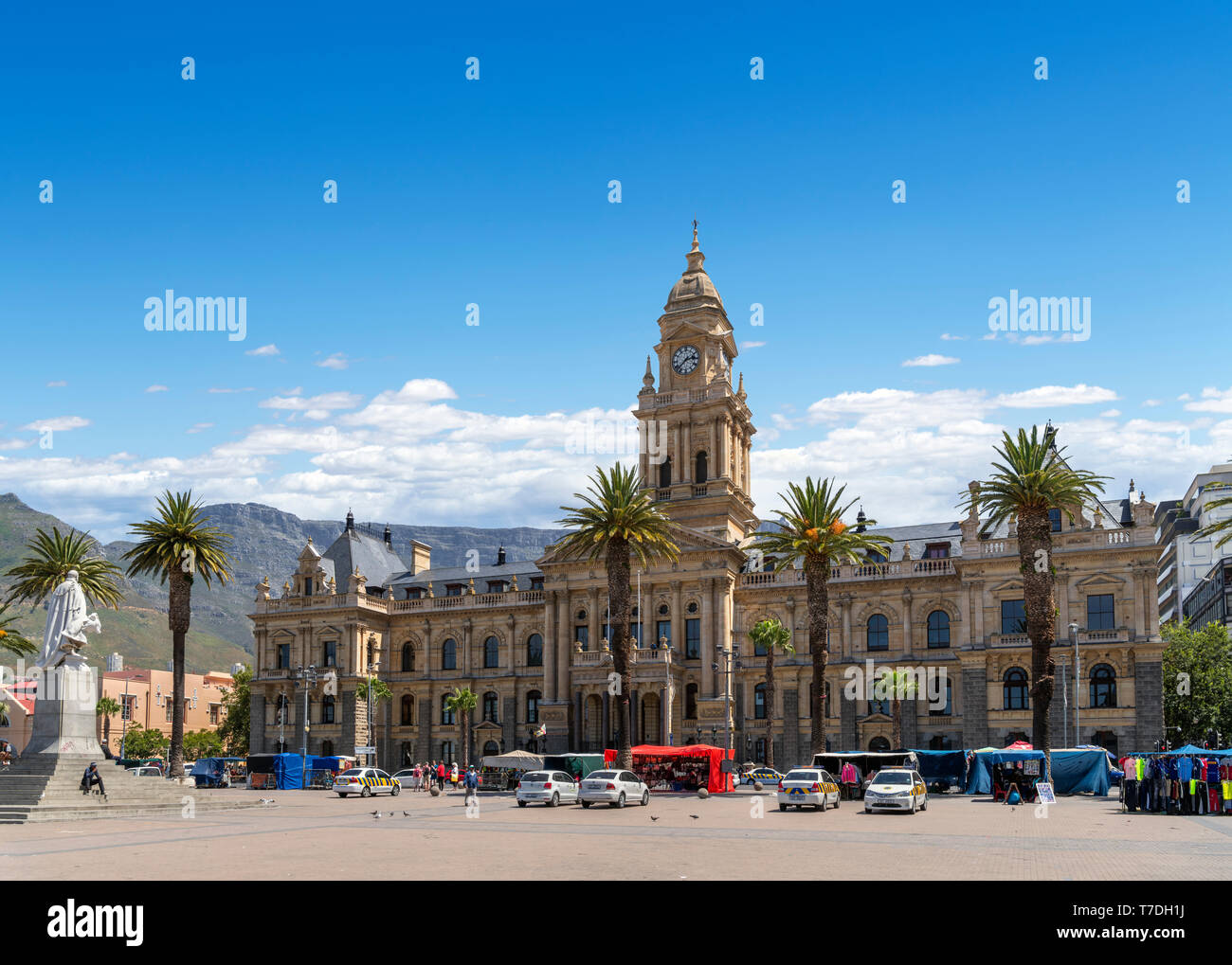 Cape Town City Hall dal Grand Parade, Cape Town, Western Cape, Sud Africa Foto Stock