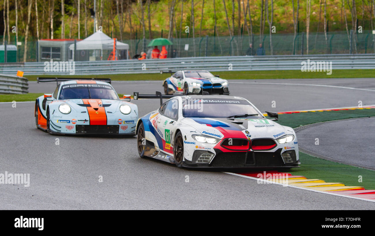 MTEK BMW M8 conduce attraverso Les Combes chicane. WEC Totale 6 Ore di Spa-Francorchamps 2019 Foto Stock