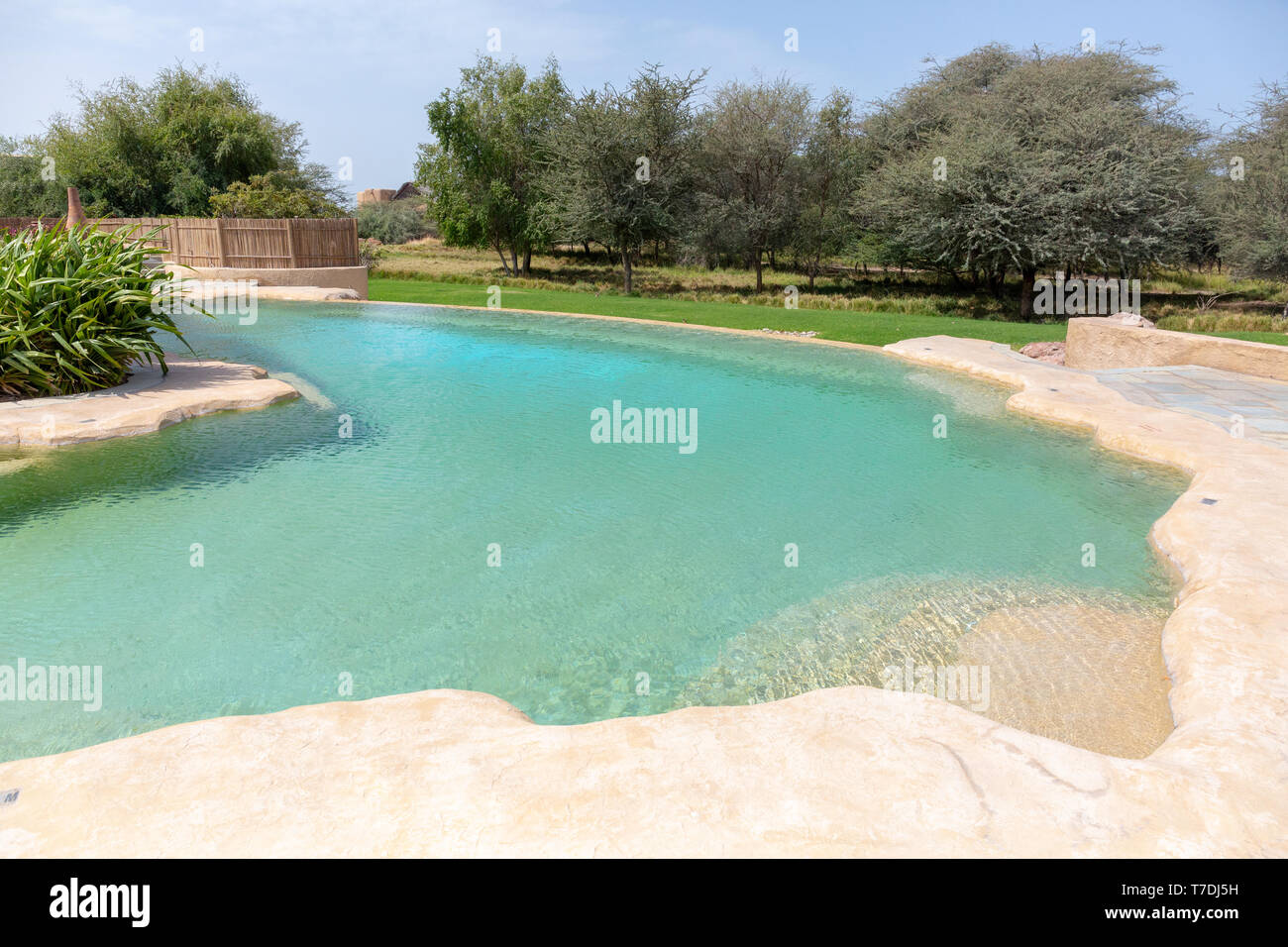 Piscina al resort di Sahel, Abu Dhabi Foto Stock