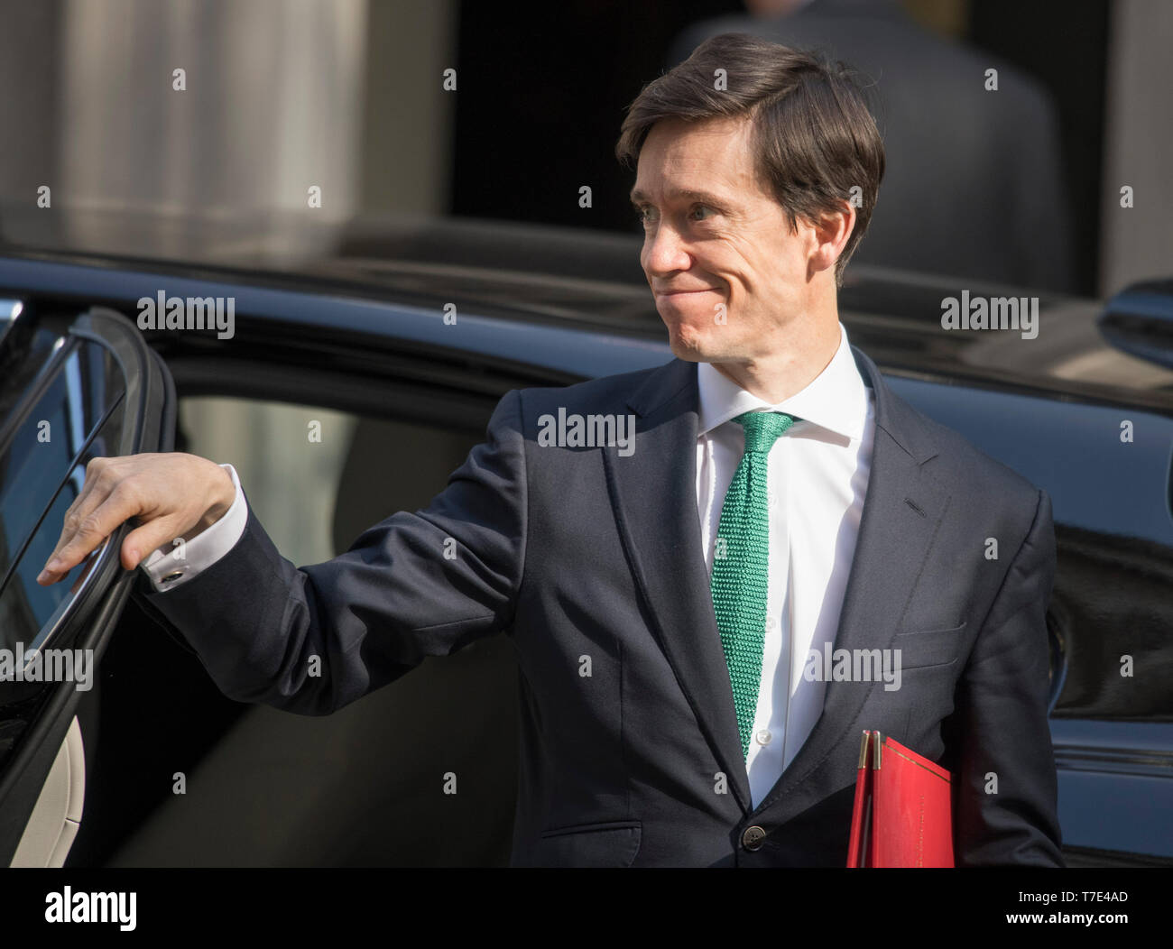 A Downing Street, Londra, Regno Unito. Il 7 maggio 2019. Rory Stewart assiste il suo primo armadio settimanale riunione come Segretario di Stato per lo Sviluppo Internazionale, Sviluppo Internazionale segretario a Downing Street. Credito: Malcolm Park/Alamy Live News. Foto Stock