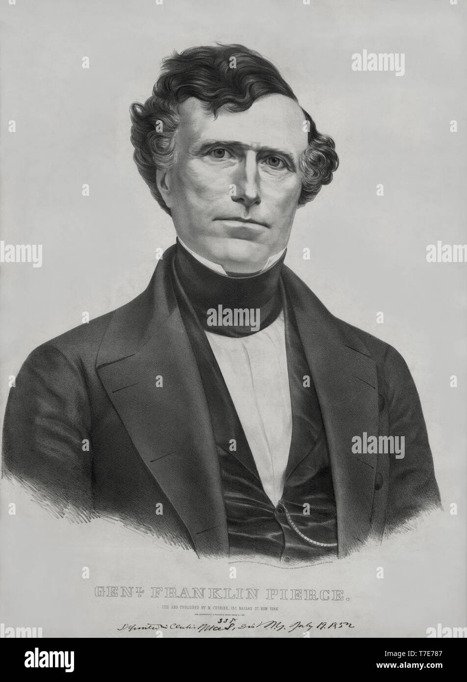 Generale Franklin Pierce, candidato democratico alla presidenza, litografia, Nathaniel Currier, 1852 Foto Stock