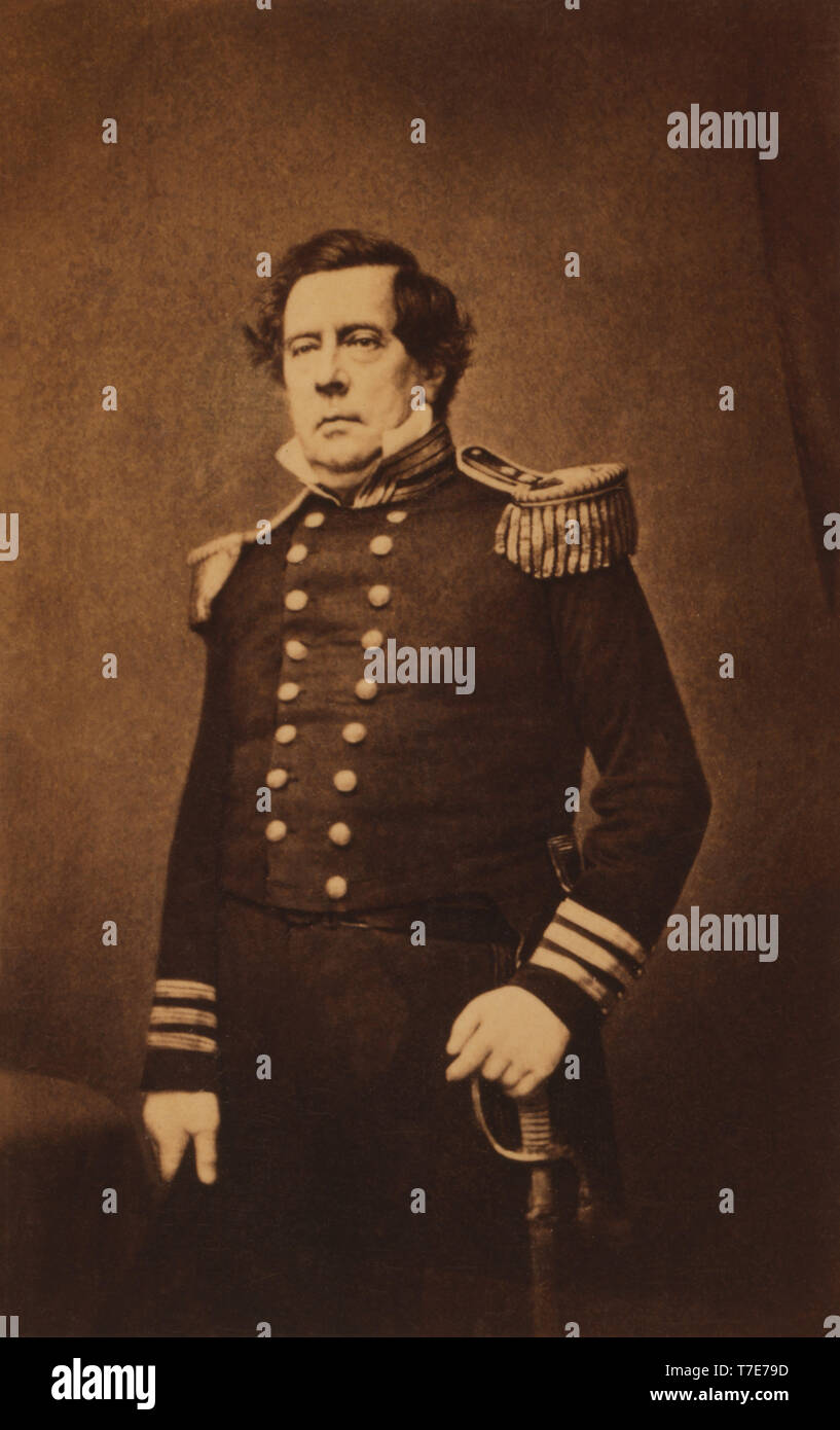 Commodore Matthew C. Perry (1794-1858), la Commodore di U.S. Navy, fotografia, Mathew Brady, tra 1854 e 1858 Foto Stock