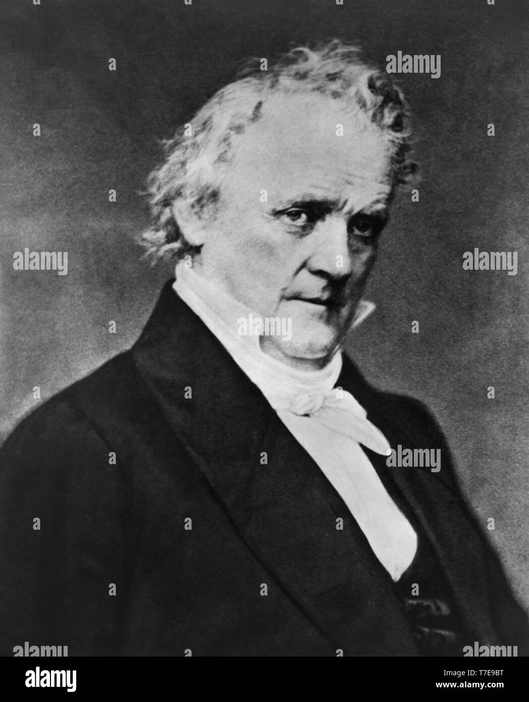 James Buchanan (1791-1868), quindicesimo Presidente degli Stati Uniti, la testa e le spalle ritratto, Daguerreotype, Mathew Brady, 1850 Foto Stock