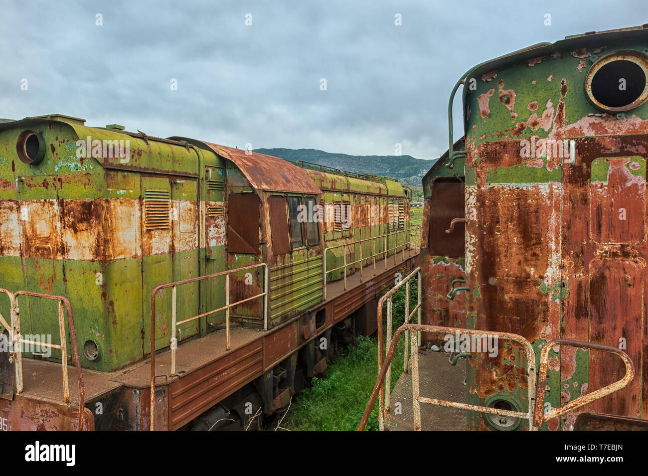 Ex stazione ferroviaria, Prrenjas, Albania Foto Stock