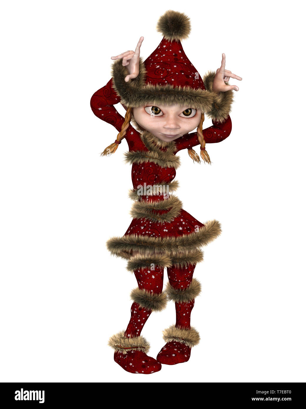 Giocoso Natale Elf o Imp ragazza Foto Stock