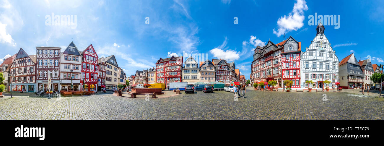 Marketplace di Butzbach in Germania Foto Stock