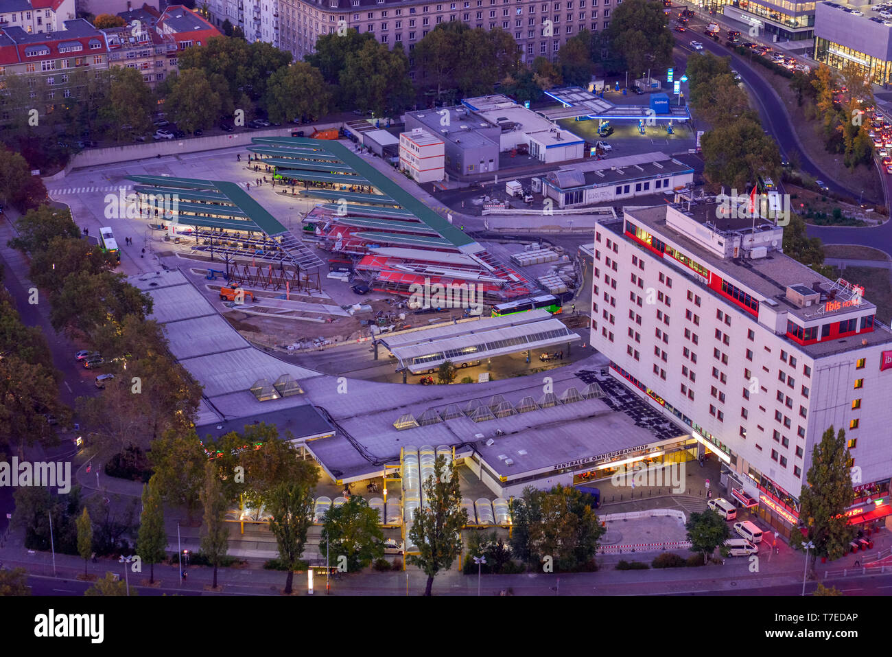 Zentraler Omnibusbahnhof, Messedamm, Charlottenburg di Berlino, Deutschland Foto Stock