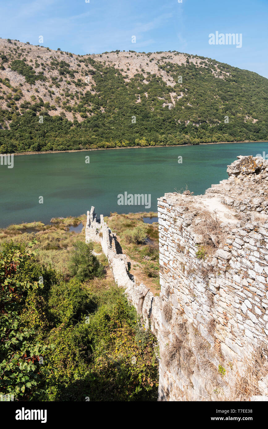 La città antica, antichità, sito di scavo, Butrinto, Saranda, Albania Foto Stock