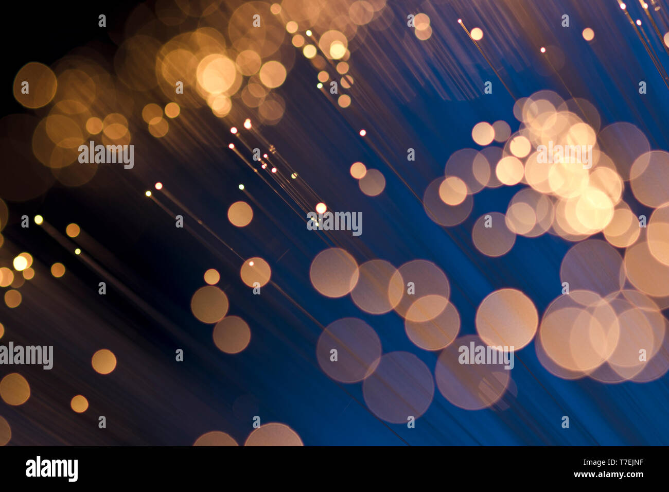 In prossimità della lampada delle fibre ottiche Foto Stock
