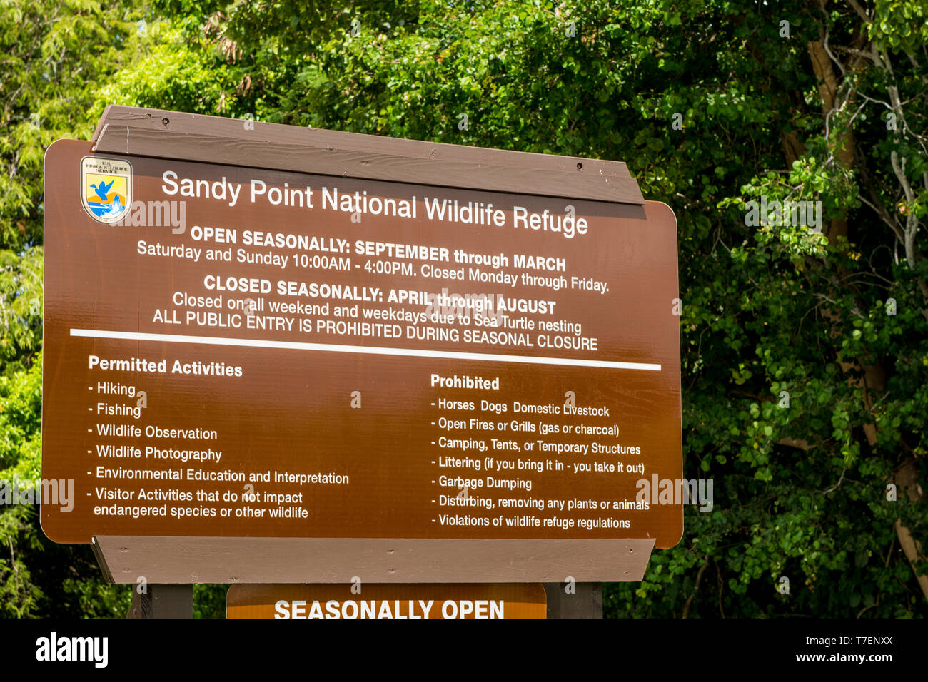 Sandy Point National Wildlife Refuge segno, St. Croix, Isole Vergini americane. Foto Stock