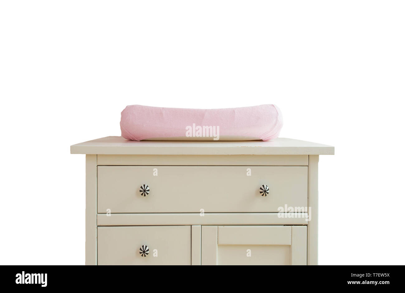 Fasciatoio in baby room design moderno, isolato colori rosa Foto Stock