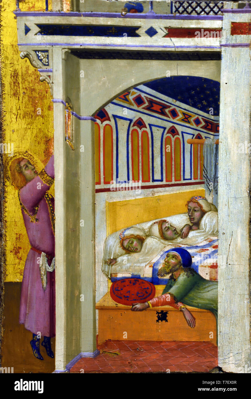 La Carità di San Nicola di Bari 1330 - 1340 da Ambrogio Lorenzetti, noto a Siena e in Toscana dal 1319 - Siena 1348 Italiano, Italia, Foto Stock